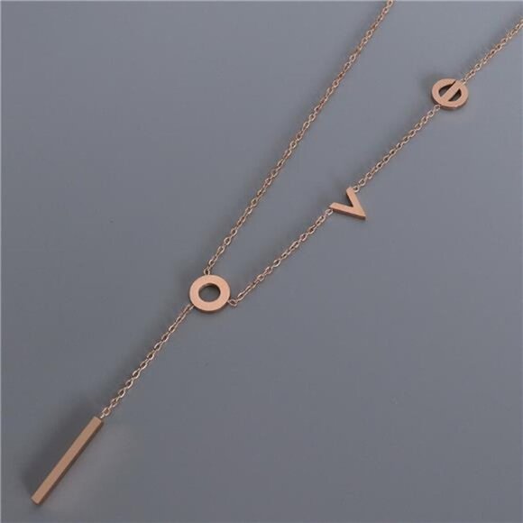 Titanium Steel Letter Necklace - Picture 5 of 6